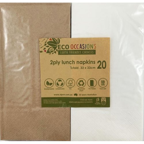 Napkins/Serviettes | White & Kraft