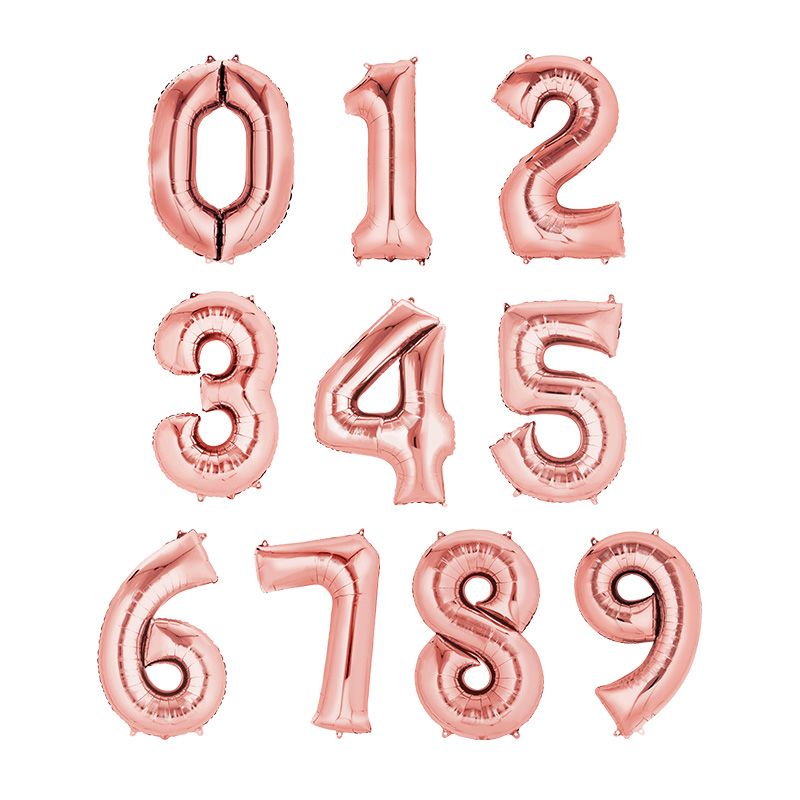 Large Rose Gold Inflated Foil Number Balloon | 66cm