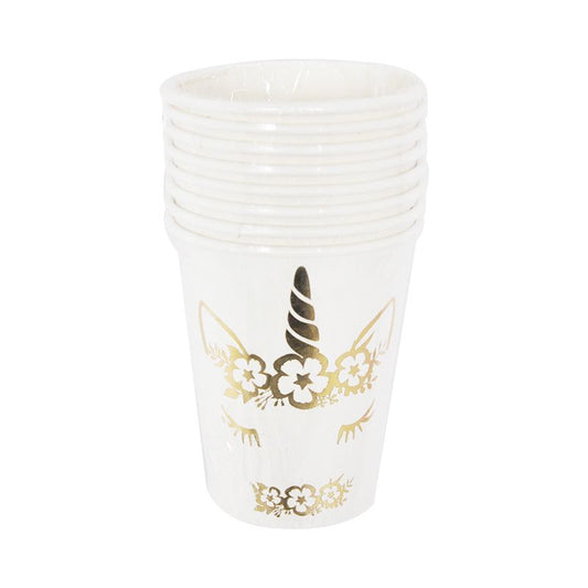 Gold Foil Unicorn Paper Cups | Pack of 6
