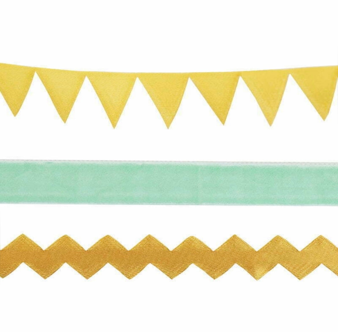Gift Wrapping Ribbon - Green, Yellow & Gold