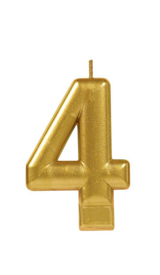 Metallic Gold Numbered Candle Topper | 0-9