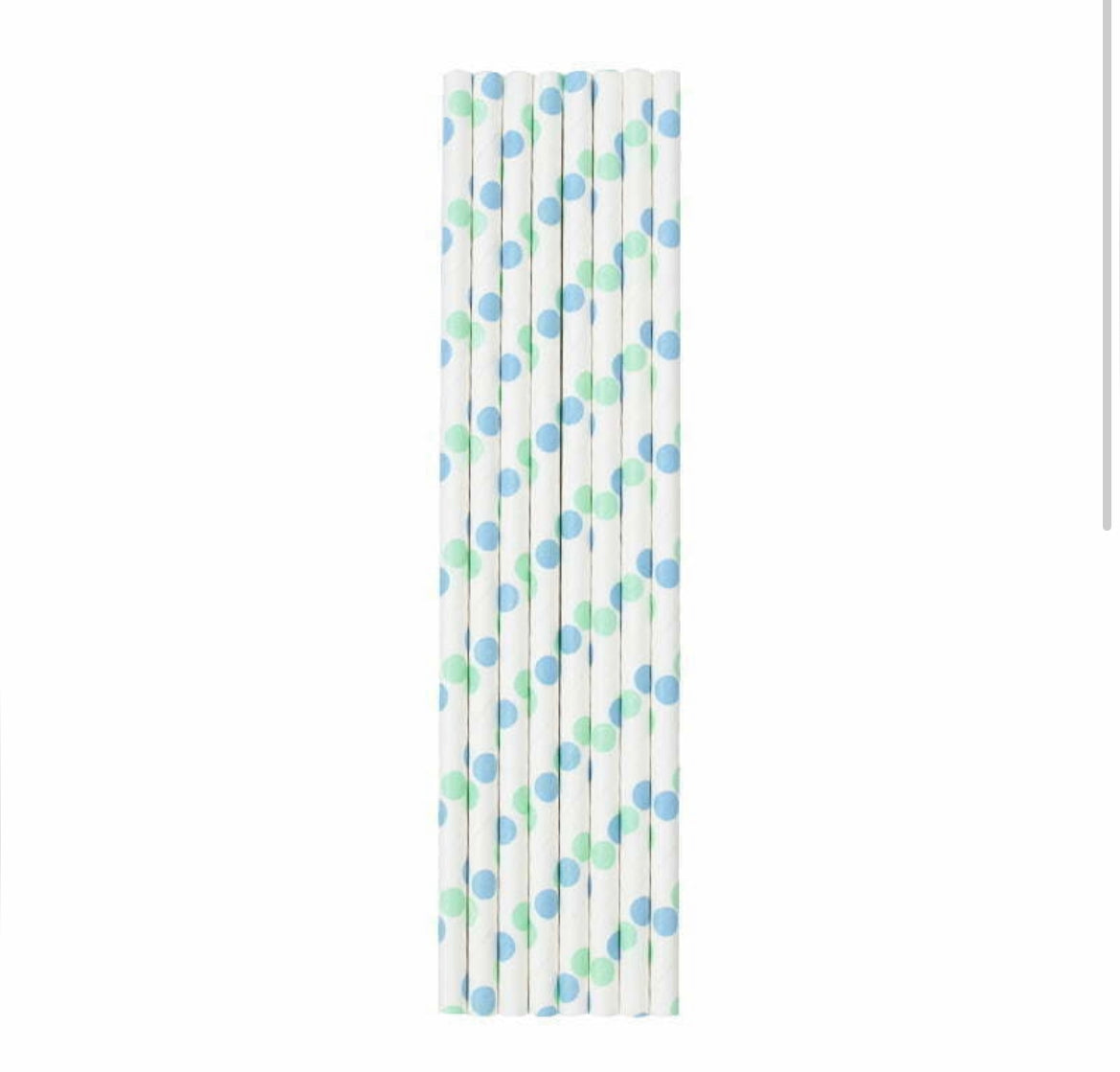 Paper Straws | Blue Polkadot | Pack of 8