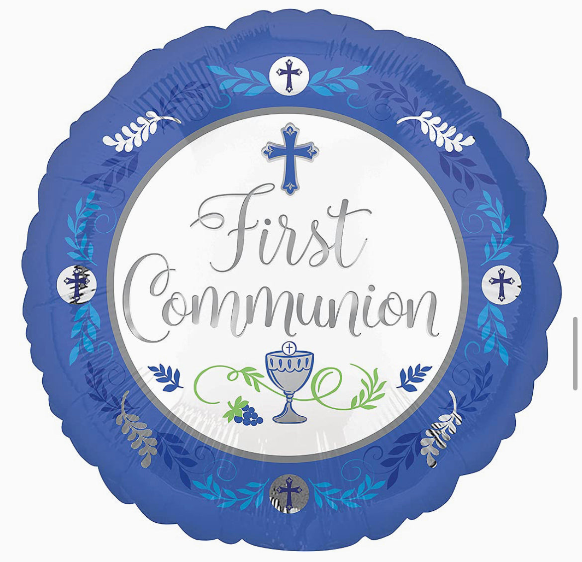 First Communion Foil Balloon Bouquet | Blue