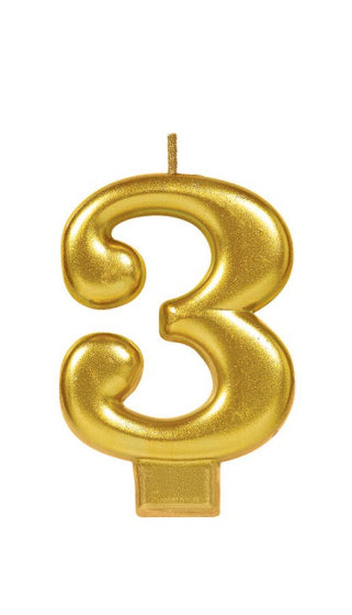 Metallic Gold Numbered Candle Topper | 0-9