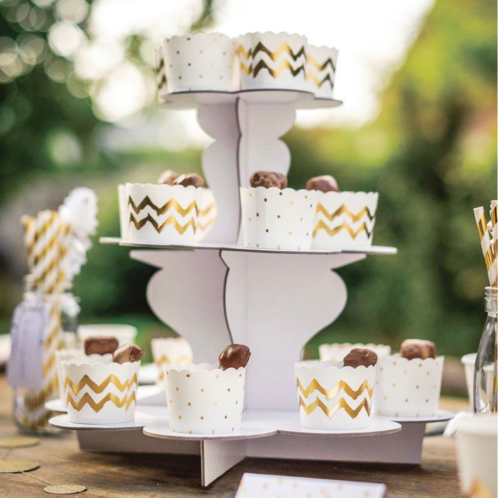 3 Tired Cardboard Cupcake Stand | Various Colours