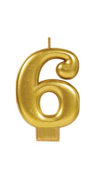 Metallic Gold Numbered Candle Topper | 0-9