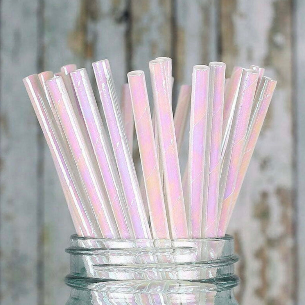 Paper Straws | Iridescent | Pack of 20