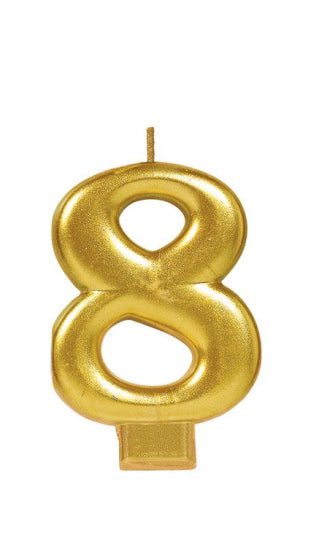 Metallic Gold Numbered Candle Topper | 0-9