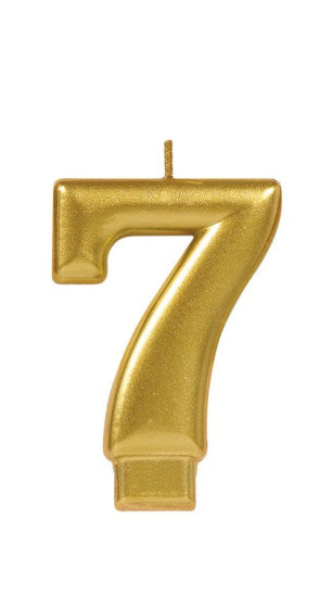 Metallic Gold Numbered Candle Topper | 0-9