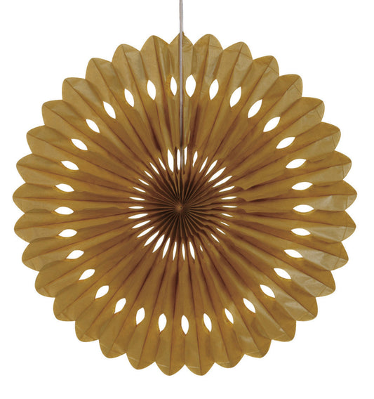 40cm Hanging Decorative Fan | Gold