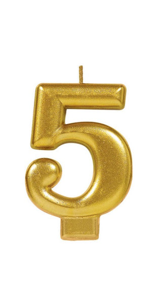 Metallic Gold Numbered Candle Topper | 0-9