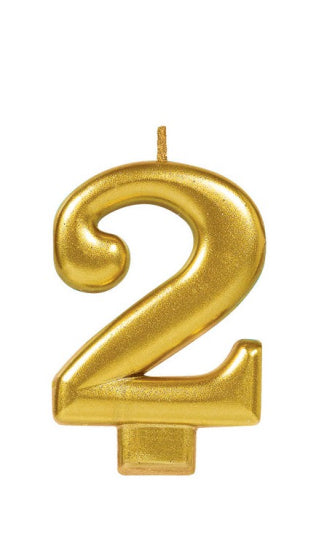 Metallic Gold Numbered Candle Topper | 0-9