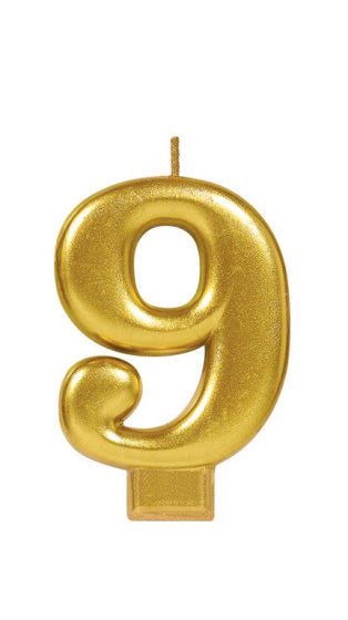 Metallic Gold Numbered Candle Topper | 0-9