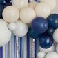 Blue, Cream & Silver Streamer and Balloon Arch Party Backdrop
