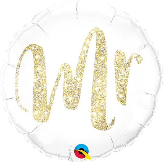 45cm Foil Balloon Inflated | 'Mr' Engagement/Wedding Gold Balloon