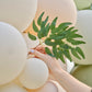 Taupe, Peach & Sage Balloon Arch with Eucalyptus, Sage Foliage and Streamers
