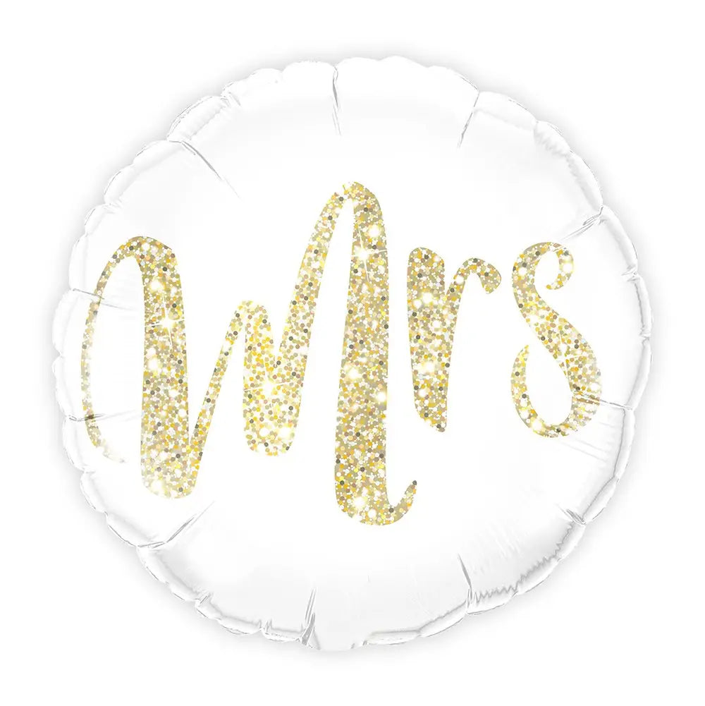 45cm Foil Balloon Inflated | 'Mrs' Engagement/Wedding Gold Balloon