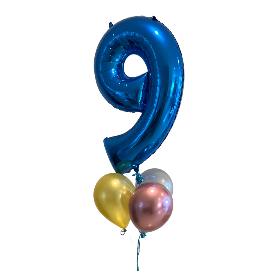 Foil Number and Latex Bunch of Balloons | Inflated
