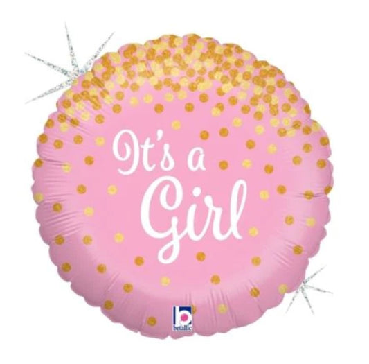 46cm Foil Balloon Inflated | "It's a Girl"