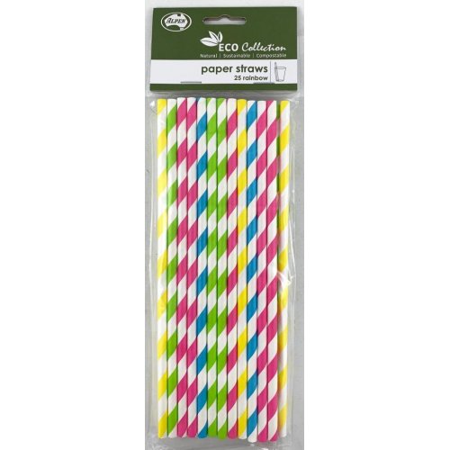 Paper Straws | Stripe Assorted Colours