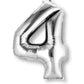 XLarge Silver Inflated Foil Numbers | 86cm