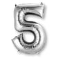XLarge Silver Inflated Foil Numbers | 86cm