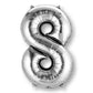 XLarge Silver Inflated Foil Numbers | 86cm