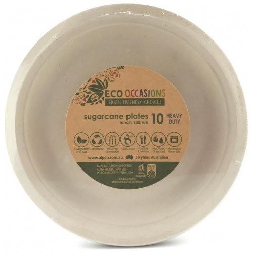 18cm Sugarcane Lunch Plates | Natural