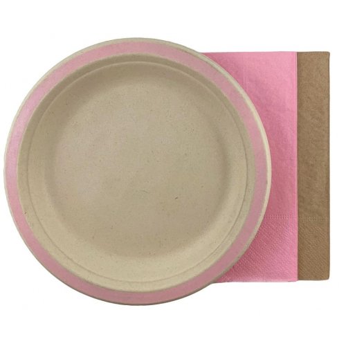 Napkins/Serviettes |  Light Pink & Kraft