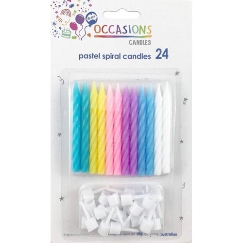 Pastel Spiral Candles | Pack of 24