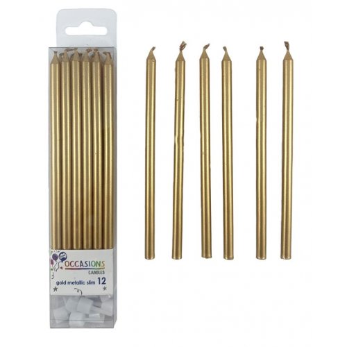 Slim Candles | Metallic Gold