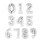 Large Silver Inflated Foil Number Balloons | 66cm