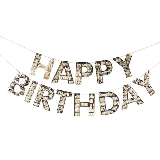 Gold Fringe "Happy Birthday" Bunting