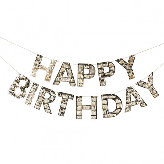 Gold Fringe "Happy Birthday" Bunting