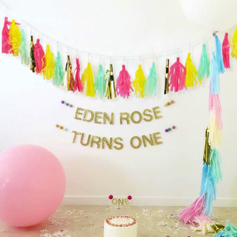 Rainbow Tassel Garland