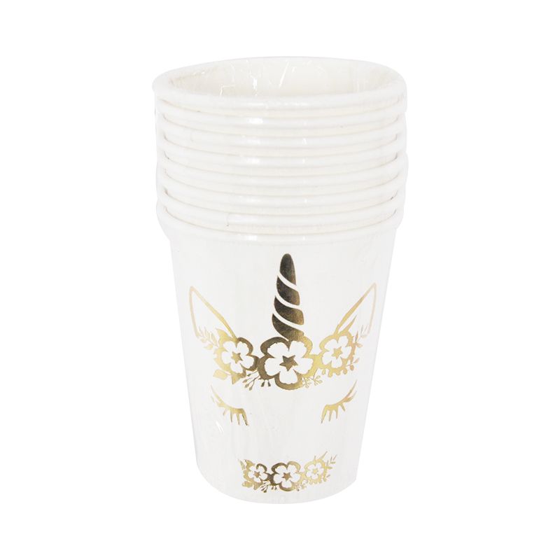 Gold Foil Unicorn Paper Cups | Pack of 6