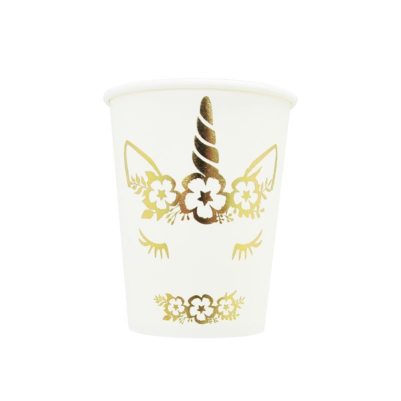 Gold Foil Unicorn Paper Cups | Pack of 6
