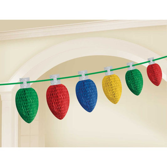 Christmas Lights Honeycomb Garland