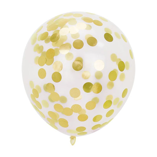 Gold Confetti Balloons | 5 Pack DIY