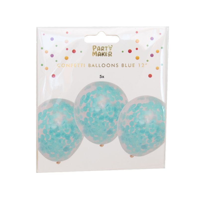 Blue Confetti Balloons | 5 Pack DIY