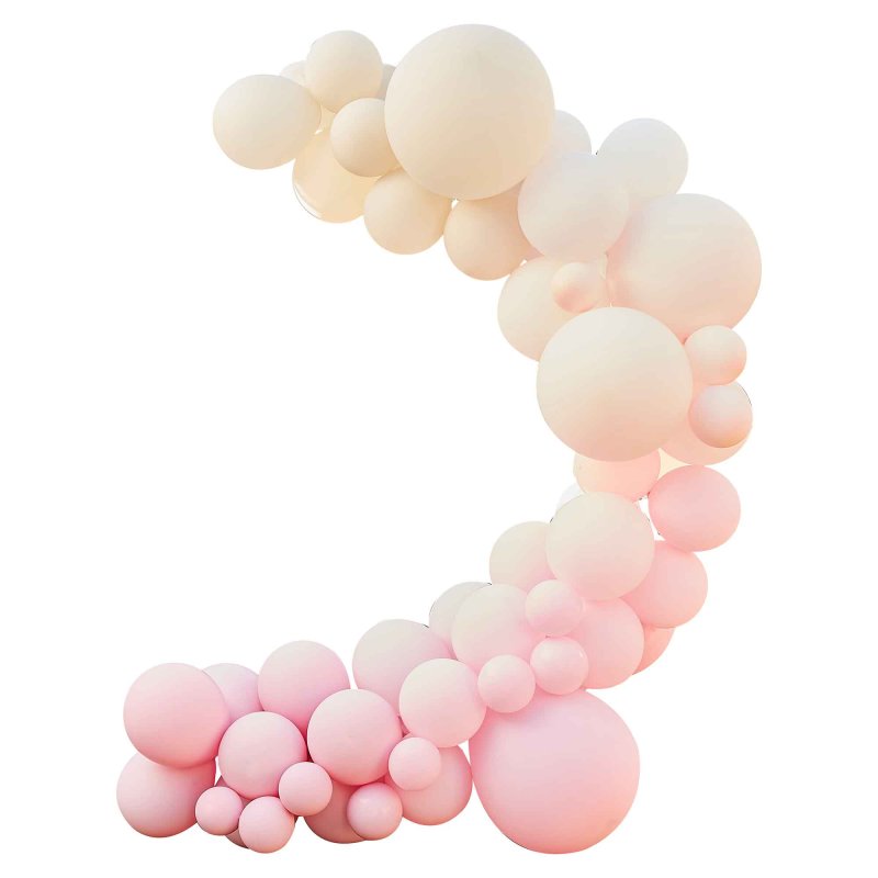 Dreamy Pink, Cream and White Balloon Arch