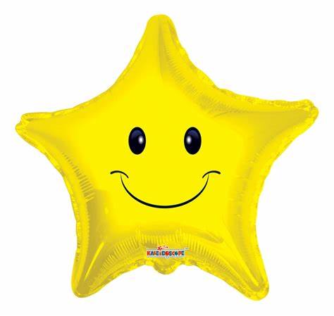 Smiley Star 45cm Foil Balloon