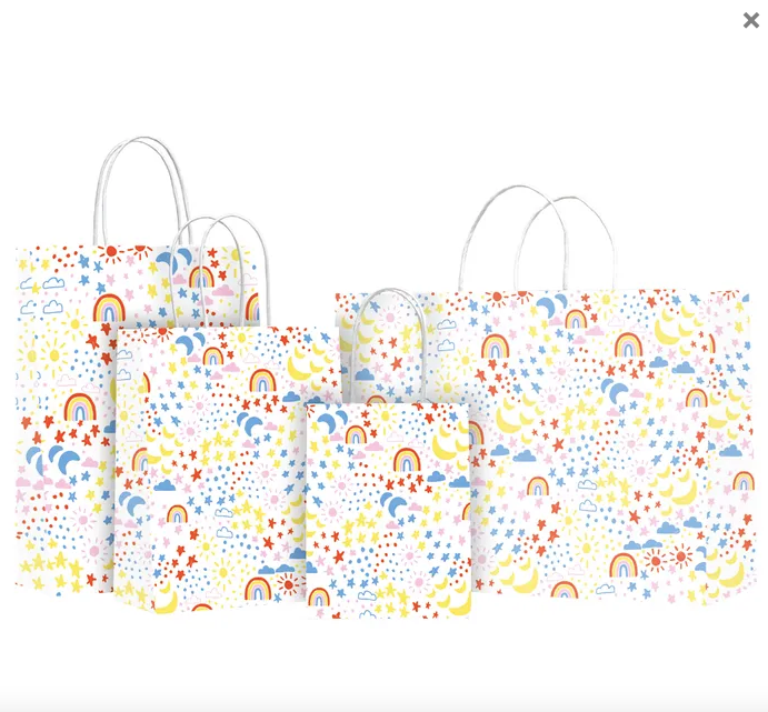 Twisted Handle Gift Bag | Rainbow Print