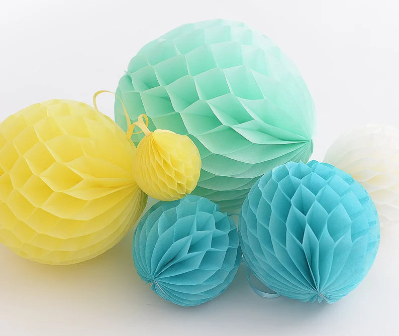 15cm Honeycomb Hanging Decorations | Various Colours