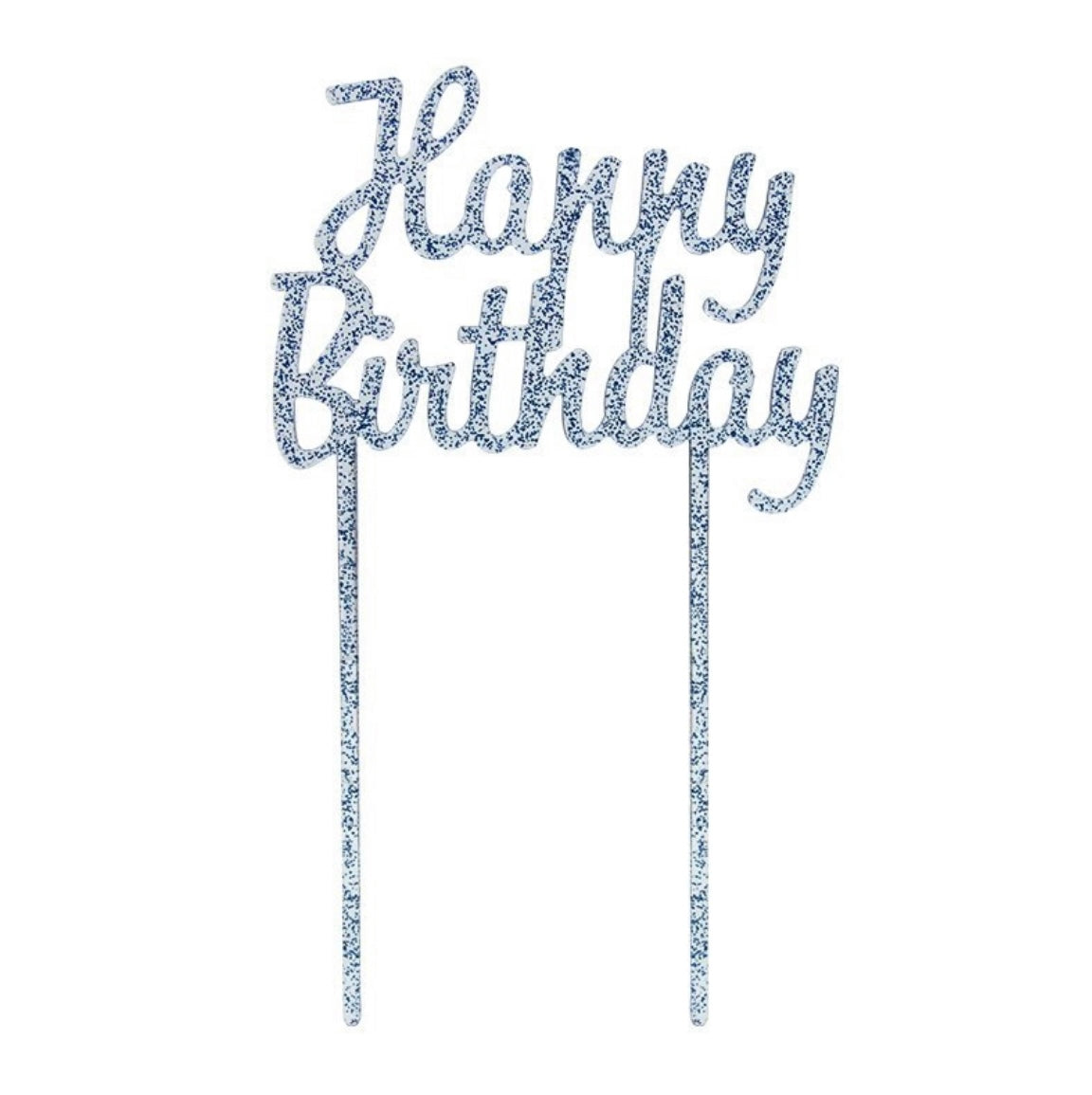 Glitter Blue  "Happy Birthday"  Cake Topper