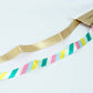 Gift Wrapping Ribbon - Multicoloured Stripes & Gold