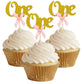 ‘One’ Birthday Cupcake Picks | Gold & Pink