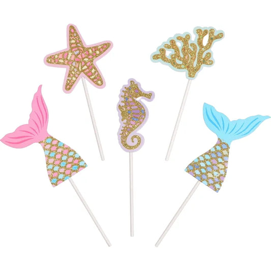Mermaid Cake Toppers | 5 Pieces
