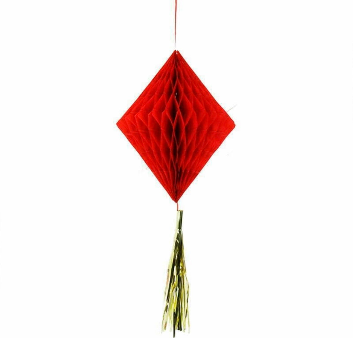 25cm Rhombus Honeycomb Decoration | Red