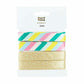 Gift Wrapping Ribbon - Multicoloured Stripes & Gold